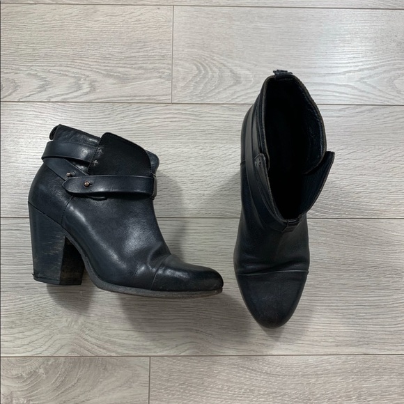 Rag & Bone Black Harrow Leather Heeled Boots - Picture 3 of 13
